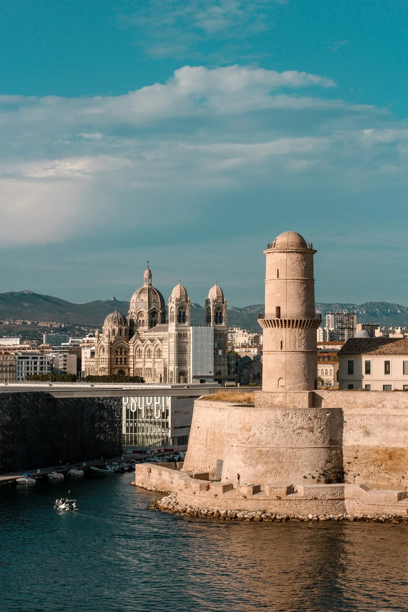 Fort Saint-Jean and La Major cathedral in Marseille