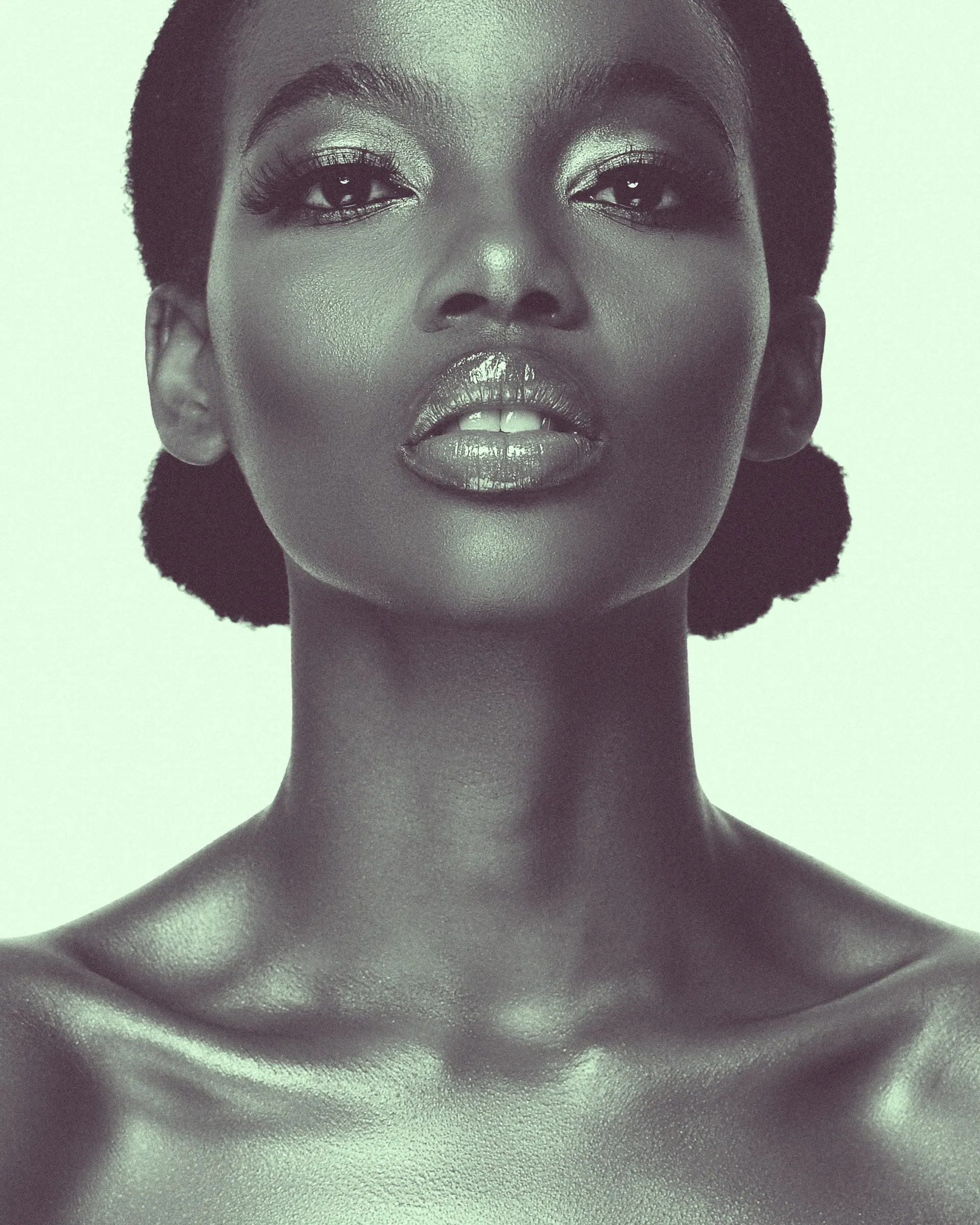 Editorial portrait with metallic make-up