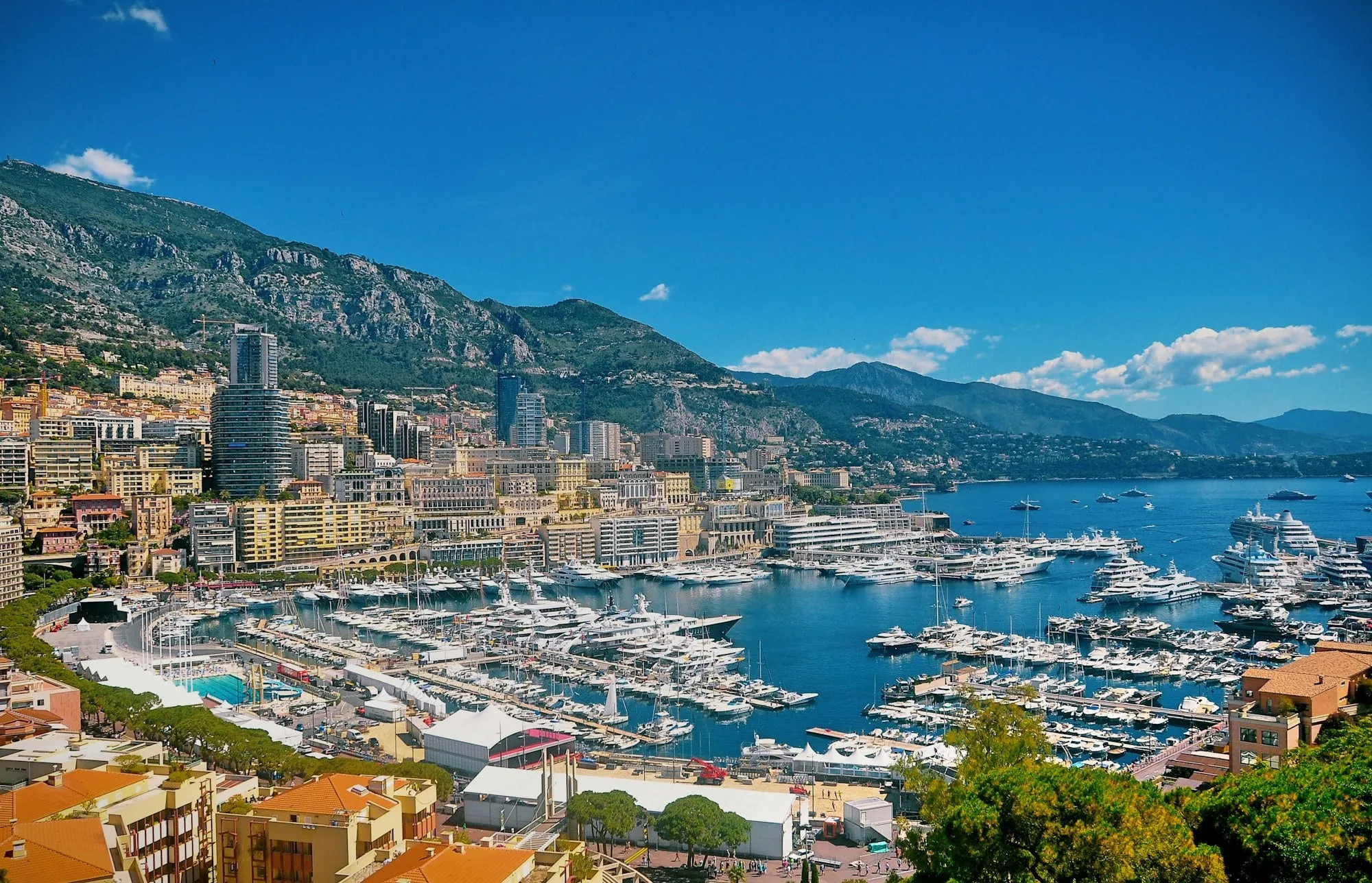 Monaco harbour and its yachts