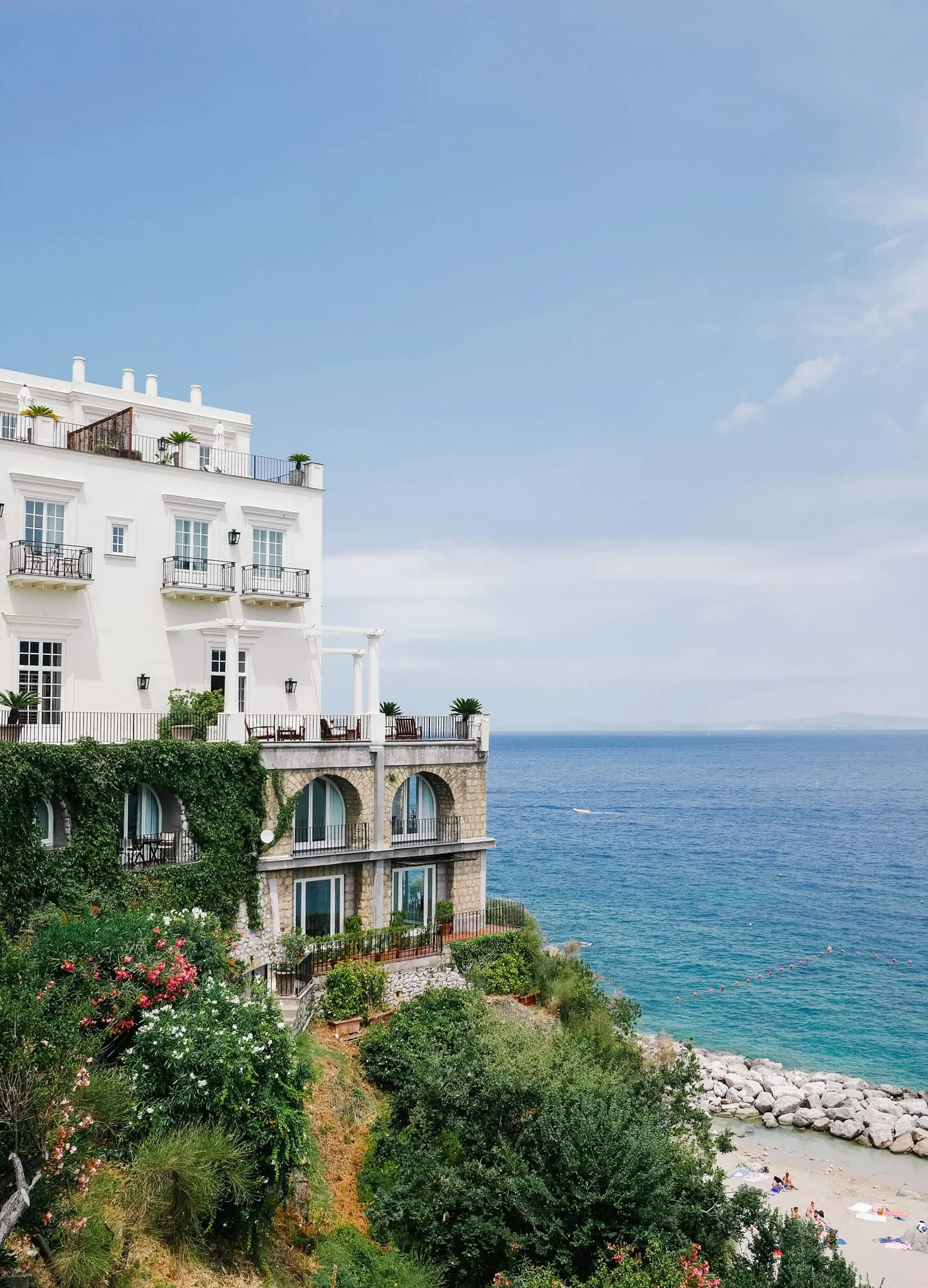 White villa on the Mediterranean shore