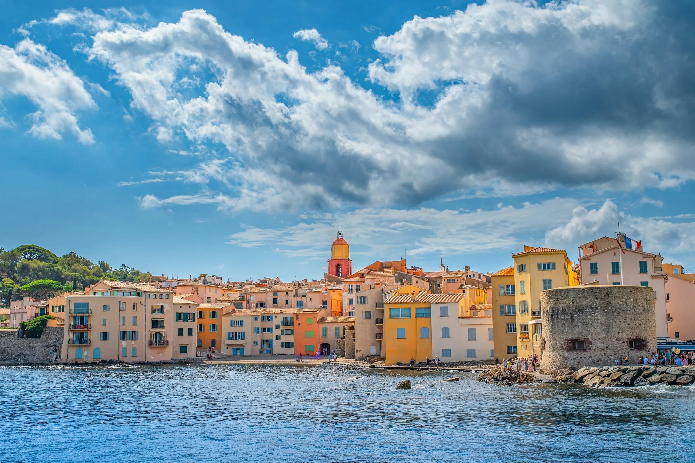 The colourful façades of Saint-Tropez harbour